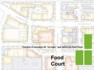 Cambiar el concepto de “no lugar” que define los food Court




                           Food
                           Court
 