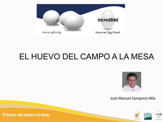 EL HUEVO DEL CAMPO A LA MESA
José Manuel Samperio MSc
 