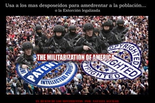 Usa a los mas desposeídos para amedrentar a la población…
o la Extorción legalizada
EL HURTO DE LOS MOVIMIENTOS POR NATALIA AGUILAR
 