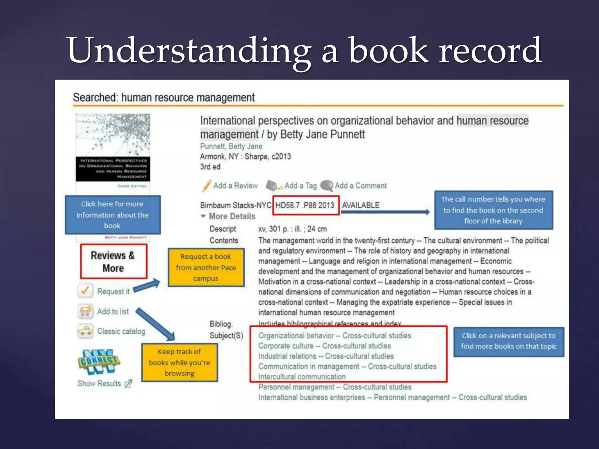 Understanding a book record
 