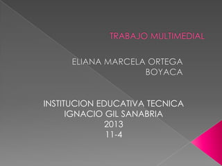 INSTITUCION EDUCATIVA TECNICA
IGNACIO GIL SANABRIA
2013
11-4
 