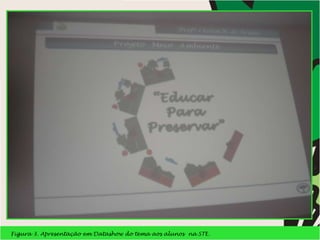 Figura 3. Apresentação em Datashow do tema aos alunos  na STE. 