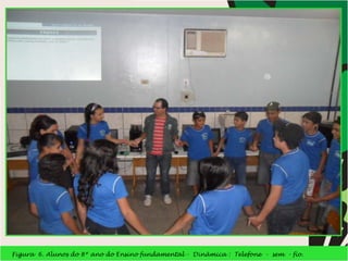 Figura  6. Alunos do 8º ano do Ensino fundamental -  Dinâmica :  Telefone  -  sem  - fio. 