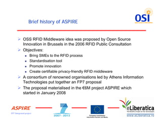 "Open Source Software Middleware for The Internet of Things - Project ASPIRE" by Humberto Moran @ eLiberatica 2008