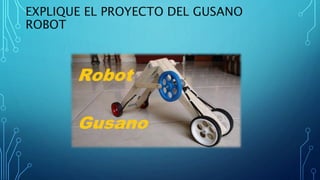EXPLIQUE EL PROYECTO DEL GUSANO 
ROBOT 

