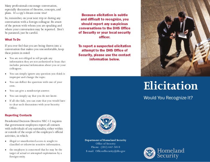 Elicitation Brochure from DHS