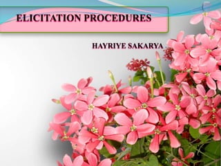 ELICITATION PROCEDURES

            HAYRIYE SAKARYA
 