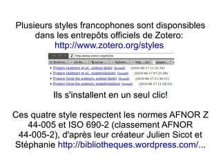 La biblio est produite à partir des références déjà présentes dans le document. Elle est éditable et modifiable à souhait. Cliquez sur ce bouton pour créer ta biblio Biblio (en style Chicaco). Stylé! Références en note à partir desquelles la biblio est constituée 