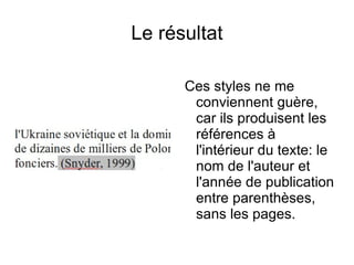 Les autres icones Zotero dans le traitement de texte choix du style bibliographique (Chicago, Harvard, le tien, un autre) pour tout le document mettre à jour les références & biblio éditer une référence / la biblio supprimer le lien entre Zotero et ton traitement de texte (efface les champs mais conserve les chaînes de caractère; interrompt la mise à jour des références et la création de biblio) 