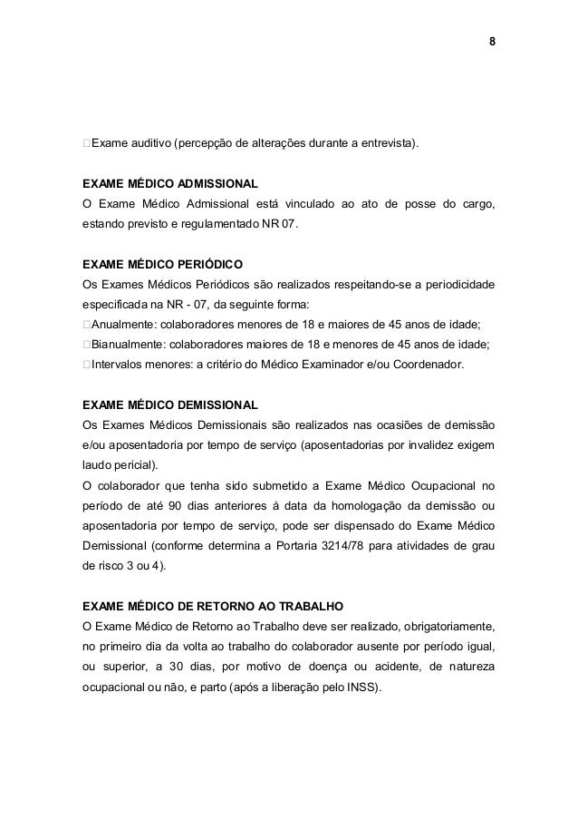 Exame admissional detecta drogas