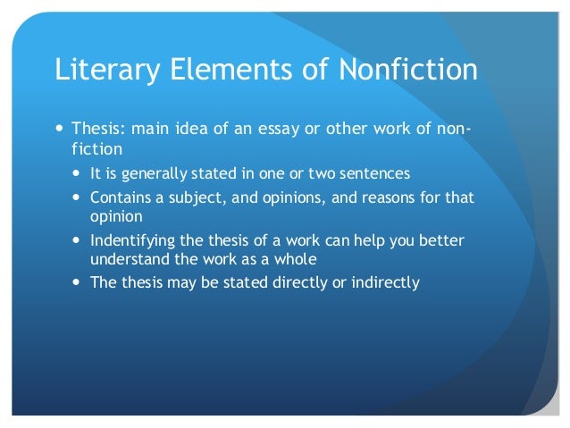 literary element thesis literary element thesis