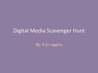 Digital Media Scavenger Hunt By: Erin Liggins 