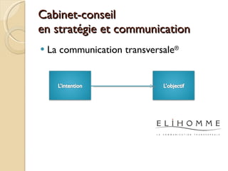 Cabinet-conseil  en stratégie et communication La communication transversale ®  