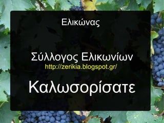 Ελικώνας


Σύλλογος Ελικωνίων
  http://zerikia.blogspot.gr/


Καλωσορίσατε
 