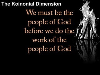The Koinonial Dimension
 