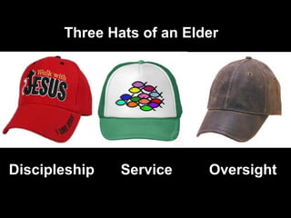 Discipleship Service Oversight
Three Hats of an Elder
 