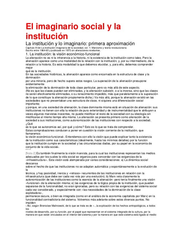 El imaginario social