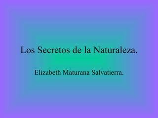Los Secretos de la Naturaleza. Elizabeth Maturana Salvatierra. 