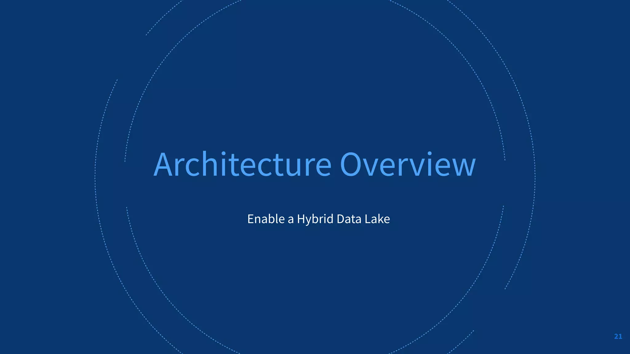 ALLUXIO 21
Enable a Hybrid Data Lake
Architecture Overview
21
 