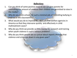 A Well-Trained Core of Professionals for the Criminal Justice FieldAn astonishing 5% of the adult population in Texas (706,000 people) is in prison, on parole or on probation. Of the 163,000 prisoners in Texas, 89,400 are incarcerated for nonviolent crimes. African Americans in Texas are incarcerated at seven times the rate of whites, while probation is given to black prisoners only 20% of the time, compared with the 45% of white prisoners.Control of Violence in the MediaLocal television news too often emphasizes violence and too seldom produces thoughtful stories on what works. This helps create a “mean world syndrome” in the minds of viewers, who then often conclude that nothing works. 3
