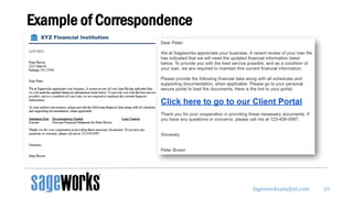 Sageworksanalyst.com
Example of Correspondence
29
 