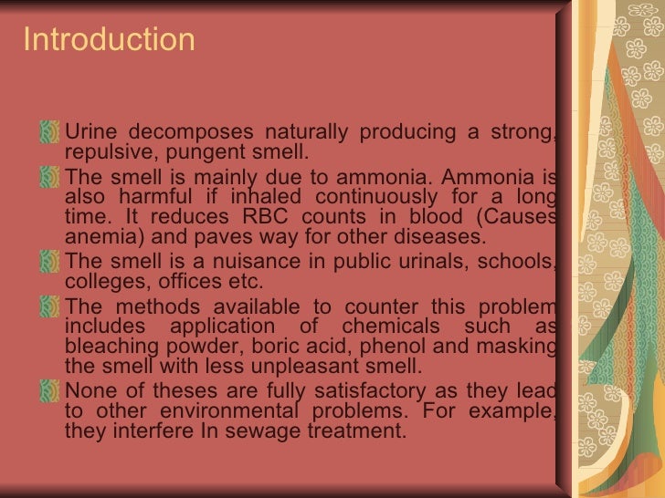 Eliminating smell of urine