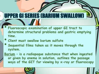 Assessment of the GITMTCAT '09B.  Physical Examination : Objective Dataa.)  Mouth and Pharynxlips – color, moisture, swelling, cracks or lesionsteeth – completeness (20 in children, 32 in adults), caries, loose teeth, absence of teeth  impair adequate chewinggums – color, redness, swelling, bleeding, pain (gingivitis)mucosa – color (light pink)examine for moisture, white spots or patches, areas of bleeding, or ulcers