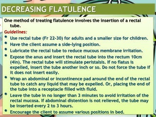 Explain that cramping may be experienced during procedure.Nursing care: posttestAdminister laxatives and fluids to assist in expelling the barium