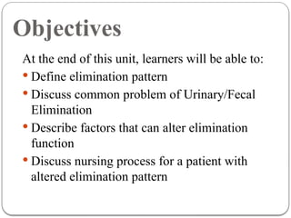 Comprehensive Guide to Urinary and Fecal Elimination Patterns and ...