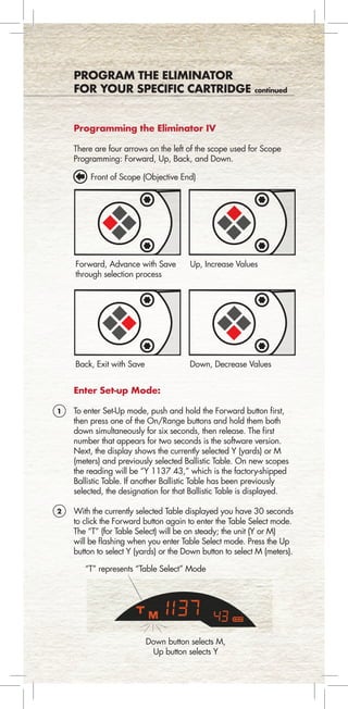 Scope Buttons Instruction Manual | Burris Eliminator IV Laserscope Series | Optics ...