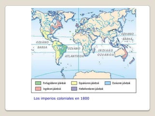 Los imperios coloniales en 1800
 