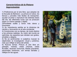 La gestación del movimiento artístico impresionista tuvo lugar entre 1863 y 1874, cristalizando en París en la década de los setenta. 
