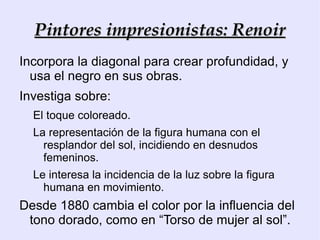 Introducción En la revisión del lenguaje artístico se unen los siguientes elementos: - La teoría de los colores, según la cual los colores secundarios (naranja, verde, violeta), se realzan si se sitúan próximos a los primarios (amarillo, rojo y azul), no empleados para su obtención. 