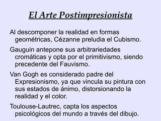 En su etapa final, en  “Nenúfares”  y  “Ninfeas”  busca la experiencia inmediata de la naturaleza, disolvió formas, redujo la perspectiva e hizo desaparecer el horizonte. 