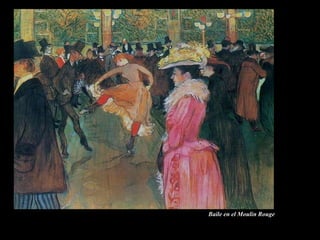 El puntillismo También se le conoce como divisionismo o neoimpresionismo. Se desarrolla entre 1880 y 1905, aproximadamente. Esta tendencia aplica de modo riguroso los principios de las teorías de los colores de Chevreul, por lo que emplean puntos de color puro yuxtapuestos para conseguir el efecto de contraste simultáneo; de ahí nace lo de “divisionismo” porque con los puntos pretenden dividir el tono, de modo que a distancia se perciba como vibración luminosa. Sin embargo, a diferencia de los impresionistas, tienen bastante interés por el volumen y, en el caso de Seurat, también por la estructura geométrica de la composición de los cuadros y de las figuras. El resultado es una pintura serena, muy pensada, con figuras inmóviles que ocupan un espacio real 