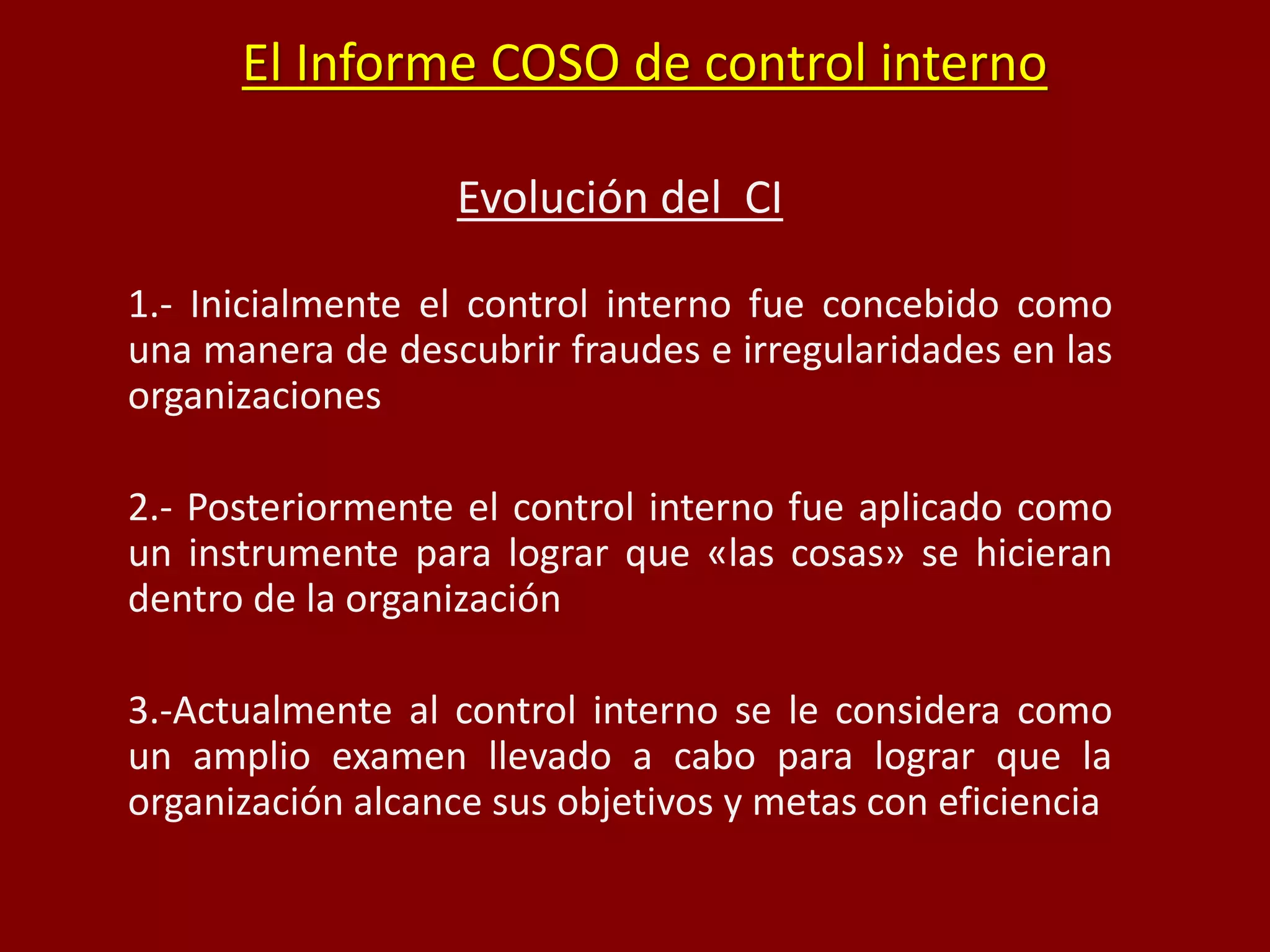 El informe coso de control interno | PPT | Descarga Gratuita