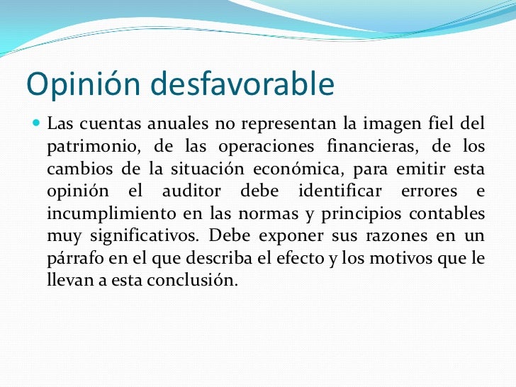 El informe de auditoría