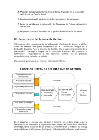 El informe de gestion de la institucion educativa | DOC