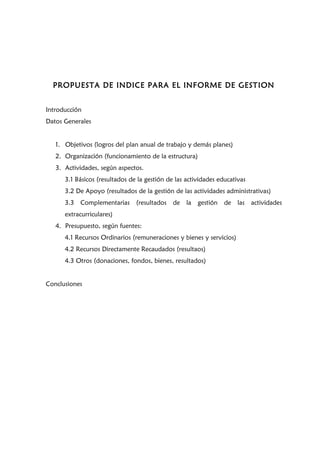 El informe de gestion de la institucion educativa | DOC