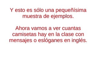 ¿cuantas palabras y expresiones basadas en el inglés podemos encontrar en cada una de estas páginas? 