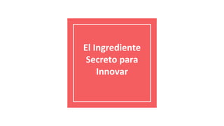 El Ingrediente
Secreto para
Innovar
 