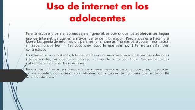 El internet en los adolecentes