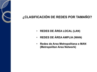 ¿CLASIFICACIÓN DE REDES POR TAMAÑO? REDES DE ÁREA LOCAL (LAN)