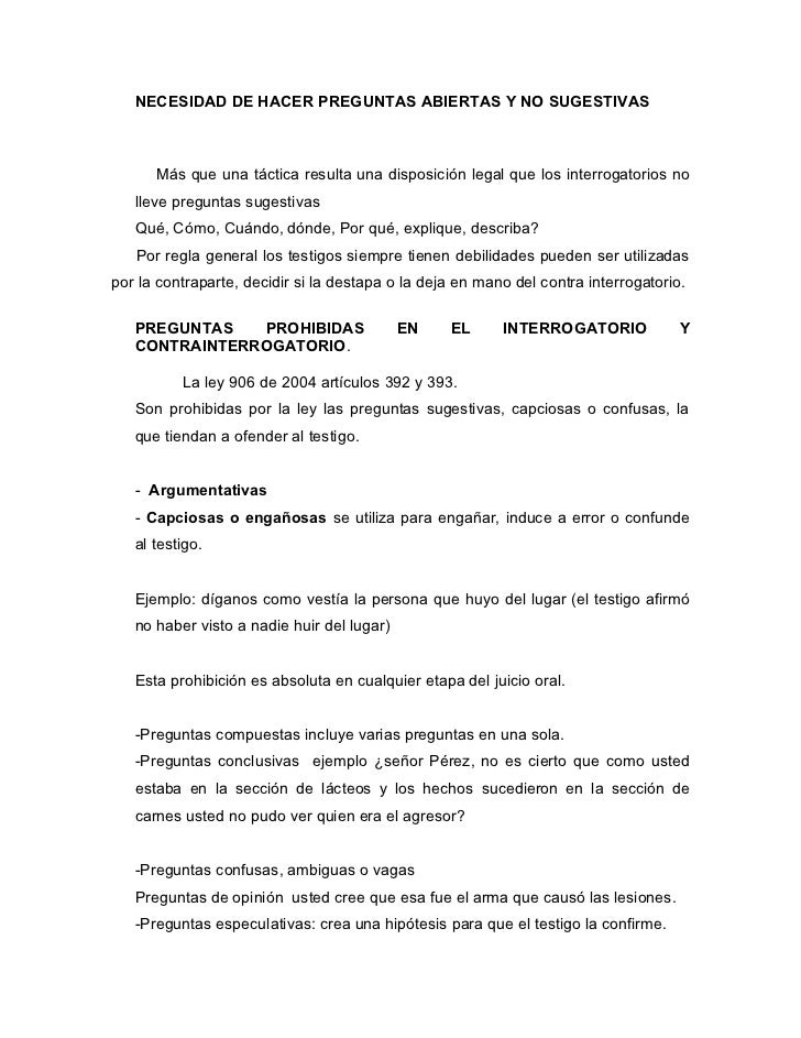 preguntas capciosas en interrogatorio el interrogatorio preguntas capciosas en interrogatorio el interrogatorio