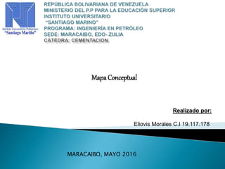 Mapa Conceptual
Realizado por:
Eliovis Morales C.I 19.117.178
MARACAIBO, MAYO 2016
 