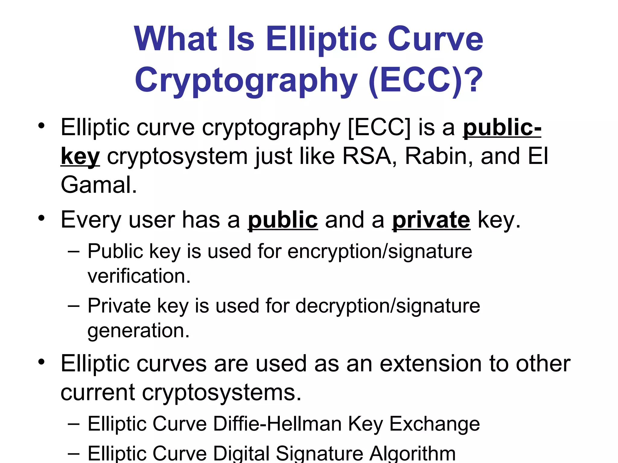 Elliptical curve cryptography | PPT