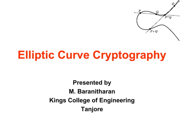 Elliptical curve cryptography | PPT