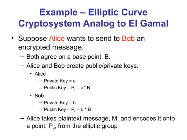 Elliptical curve cryptography | PPT
