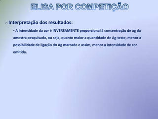  Teste com alta especificidade (característica que indica que o teste em questão identificará somente o Ag ou Ac desejado) – menor risco de falsos-positivos.