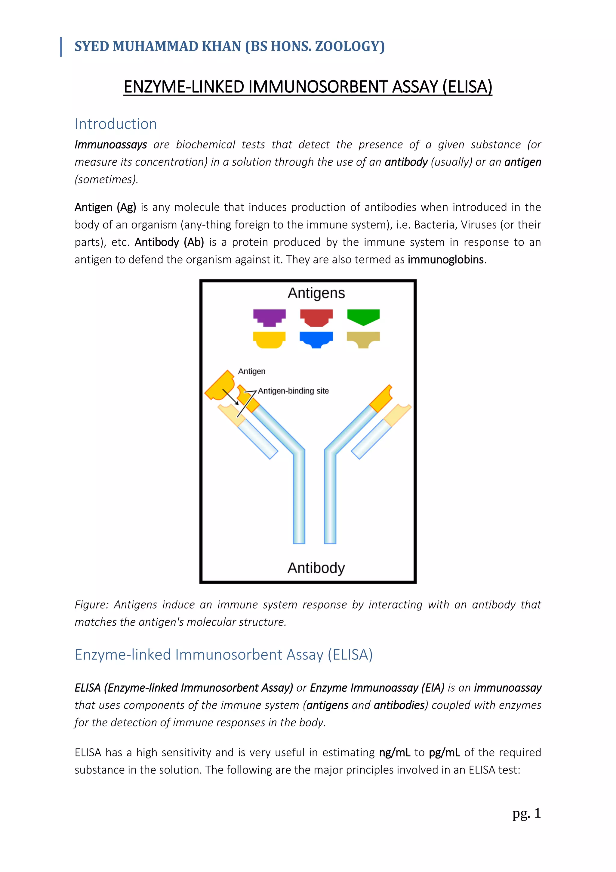 ELISA: Enzyme-linked Immunosorbent Assay | PDF